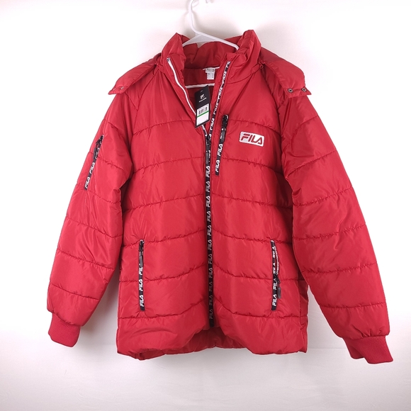 fila red puffer jacket